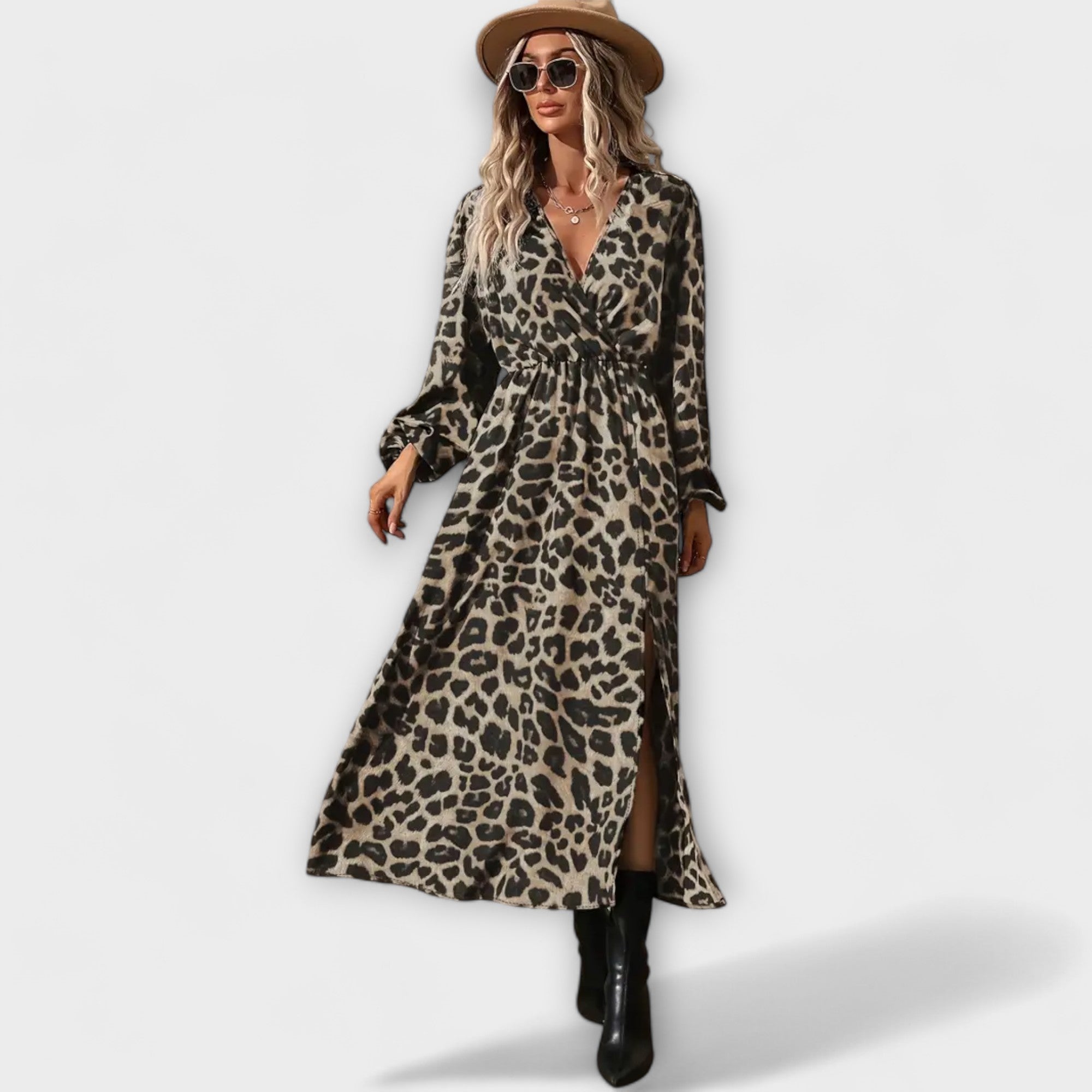 Natalie - Rochie elegantă cu model leopard