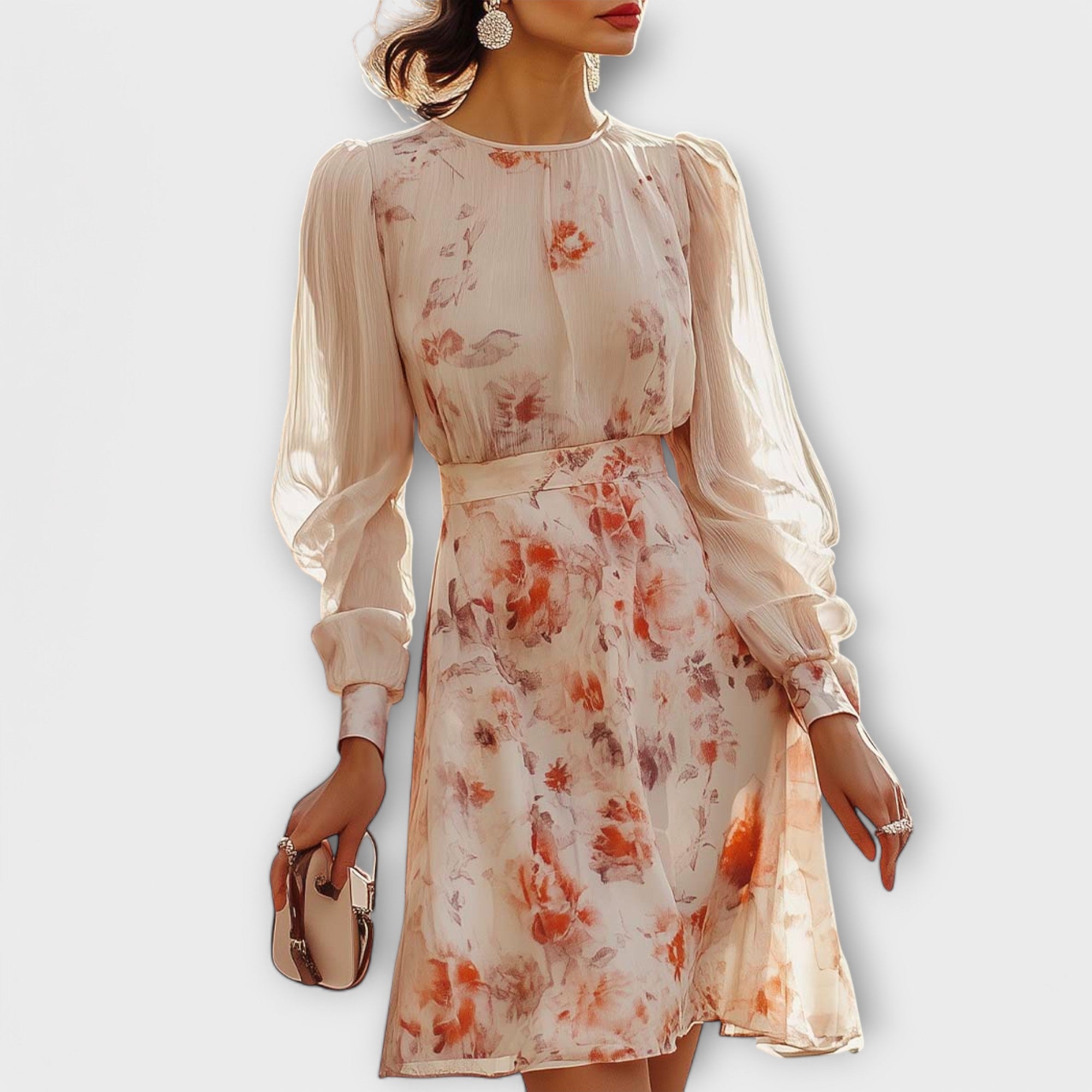 Sunly™ | Rochie Florală cu Mâneci Scurte