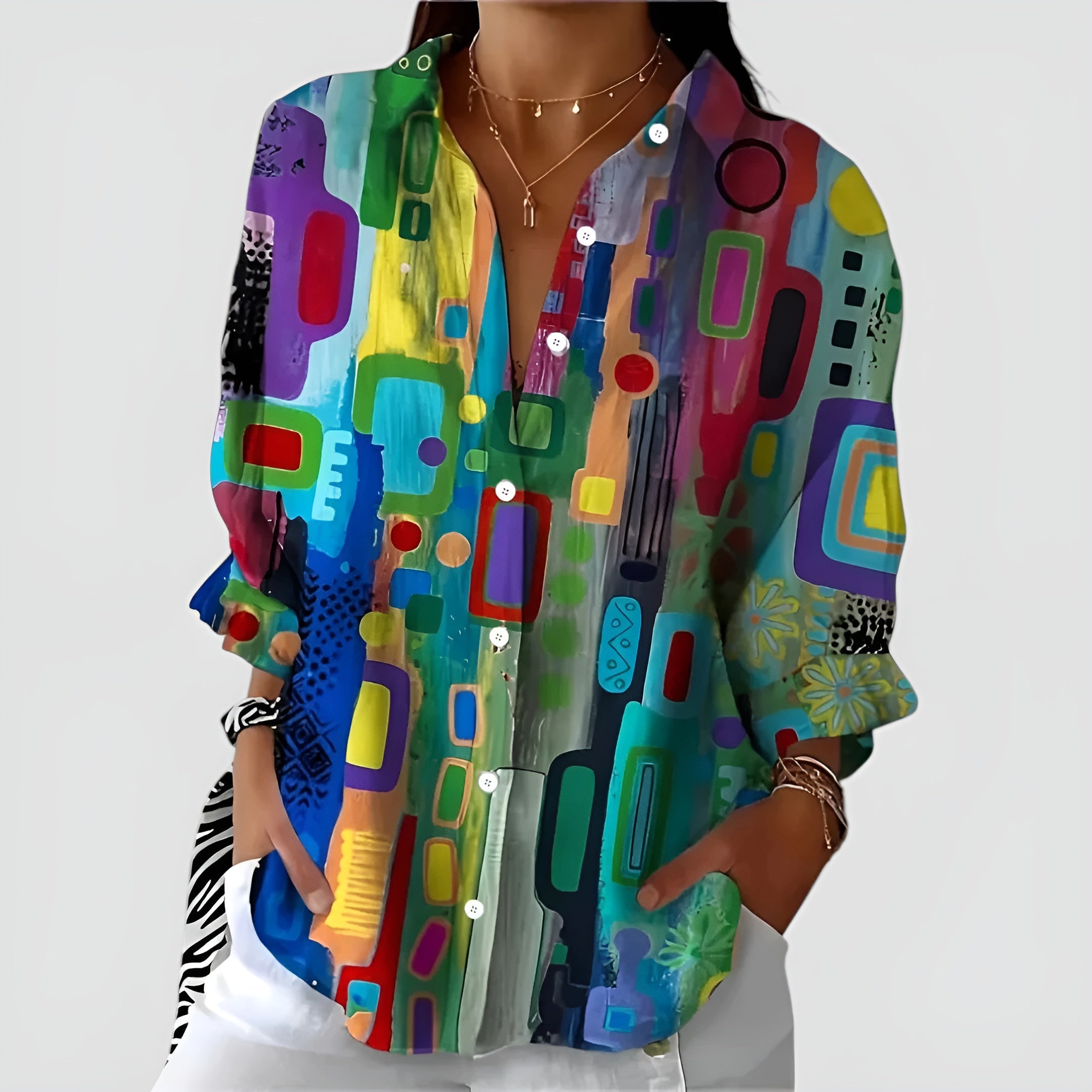 Bluză Edna™ cu model geometric