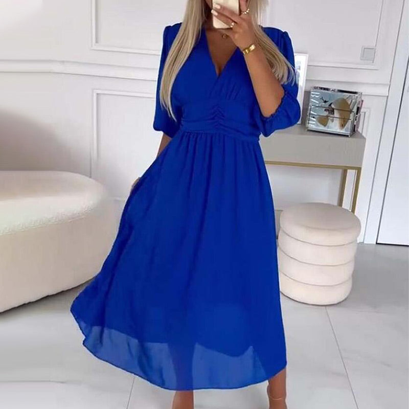 Sunly™ | Rochie Chiffon cu Decolteu în V
