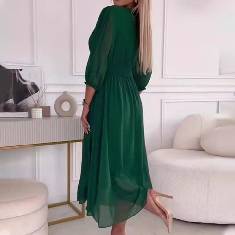 Sunly™ | Rochie Chiffon cu Decolteu în V